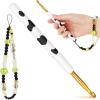 Katech Ergonomic Crochet Hook, Aluminum Soft Grip Crochet Hooks for Beginners and Arthritic Hands, Soft Clay Crochet Needle with Cow Motif and Bead Chain-Ideal Gift for Crocheter (8.0mm)(6.0mm)