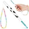 Katech Ergonomic Crochet Hook, Aluminum Soft Grip Crochet Hooks for Beginners and Arthritic Hands, Soft Clay Crochet Needle with Cow Motif and Bead Chain-Ideal Gift for Crocheter (8.0mm)(5.0mm)