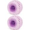 Katech Fluffy Ombre Yarn for Crocheting-2 Pcs of 285g/10.05oz-#6 Super Bulky Velvet Chenille Yarn for Knitting, Soft Fuzzy Gradient Cake Yarns for Baby Blanket, Scarf, Throw Pillow, Doll, hat(Purple)(Purple Ombre)
