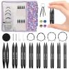 Katech Interchangeable Knitting Needles Set- 9 Pairs Circular Knitting Needles Size 2.5, 4, 5, 6, 7, 8, 9, 10,11, Round Knittings Needle with Cable and Case Accessories for Sweater Sock, Blanket(2.17IN)