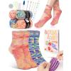 Katech Knitting Kit for Beginner Adults, 6 Pcs Socks Yarn for Knitting Kit W/Step-by-Step Instruction and Knitting Needles, Knitting Starter Kit for Learn-to-Knit Craft Kits for Adults Gift(blue 2)