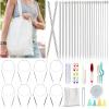 Katech Knitting Needles Set for Beginners, 9 Pairs Circular Knitting Needles Set and 22 Pcs Single Pointed Knitting Needle Set with Tote Bag Knitting Accessories Knit Supplies(9.8 inch（Single Pointed）)