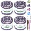 Katech Ombré Yarn for Crocheting-Gradient Cake Yarn-4x100g 60% Cotton 30% Acrylic 10% Wool-Ombré Multicolor Soft Rainbow Cotton Crochet Yarn for Scarves, Shawls, Blankets and Garments(G)(D)