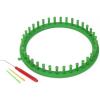 Katech Round Knitting Looms Set 14 cm Diameter Blue Plastic Weaving Looms Scarf Hats Making Tools DIY Crocheting Handmade Craft Kit with a Crochet Hook and Needle for Knitting Lovers (Blue)(Green (24 cm / 9.5 inch))