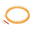Katech Round Knitting Looms Set 14 cm Diameter Blue Plastic Weaving Looms Scarf Hats Making Tools DIY Crocheting Handmade Craft Kit with a Crochet Hook and Needle for Knitting Lovers (Blue)(Yellow (29 cm / 11.4 inch))