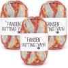 Katech Sparkle Ombre Yarn for Crocheting-3 Pack of 100g/3.53oz-#4 Medium-Glitter Rainbow Yarn for Crocheting, Durable Gradient Hollow Crochet Yarns for Bag, Carpet, Cushion, Doll, Dishcloth(Blue)(Red Ombre)