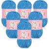 Katech Velvet Chenille Yarn for Crocheting-6 Pack of 50g/1.76oz-4 Medium (Worsted), Sparkle Chenille Yarn for Knitting, Fluffy Plush Baby Yarns for Blankets, Stuffed Animals, Scarves(Bright Yellow)(Deep Blue)