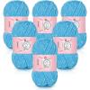 Katech Velvet Chenille Yarn for Crocheting-6 Pack of 50g/1.76oz-4 Medium (Worsted), Sparkle Chenille Yarn for Knitting, Fluffy Plush Baby Yarns for Blankets, Stuffed Animals, Scarves(Bright Yellow)(Light Blue)