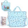 Katech Yarn Storage Bag-Large Capacity Knitting Crochet Bag Organizer-Multipocket Portable Crochet Yarn Storage Organizer for Crocheting Project, Knitting Needles, Crochet Hooks and Yarn(blue floral)