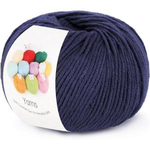 Katech 20 Skeins Cotton Yarn for Crocheting-55% Cotton 45% Acrylic-4 Medium (Worsted)-Super Soft Milk Cotton Yarn-Great Crochet and Knitting Starter Kit for Colorful Craft(Deep Blue)