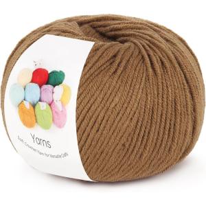 Katech 20 Skeins Cotton Yarn for Crocheting-55% Cotton 45% Acrylic-4 Medium (Worsted)-Super Soft Milk Cotton Yarn-Great Crochet and Knitting Starter Kit for Colorful Craft(Brown)