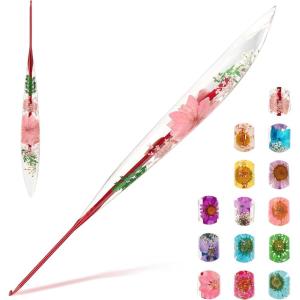 Katech 5mm Crochet Hooks with Floral Pattern-Elegant &Unique Crochet Needles-Longer Smooth Glide Crocheting Hook for Arthritic Hands, Beginners & Professional Ideal Crochet Gift(H)(2.0mm)