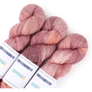 Katech Wool Yarn for Crocheting- 3 Pack 10.58oz/300g Cashmere Yarn- 52% Wool, 10% Cashmere, 38% Polyester, DK Weight Yarns #3-885 Yards Hand Dyed Yarns for Knitting Socks Sweater Shawl-Black Red(gradient B)