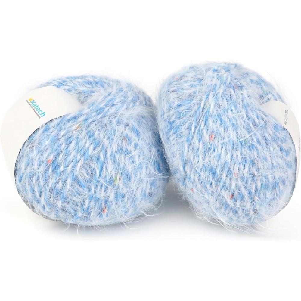 image:imageKatech Dreamy Yarn for Crocheting amp KnittingSuper Soft Yarn with Colorful Spots2 Pack of 142Yds352Oz44 Polyester 40 Nylon 13 Acrylic 3 WoolIdeal for Blankets Scarves Shawls amp Garments B