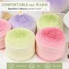 Katech 2 Gradient Yarn for Crocheting Knitting- Gradient Yarn Cake -2 x 230g/8.11oz 45% Cotton 55% Acrylic-Perfect for Scarves, Shawls and Blanket-Grass Green(Green)