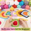 Katech 20 Mini 1OO% Cotton Yarn for Crocheting-2 Sport Weight-1780yd of Baby Yarns for Crafts-Multicolor Yarn Set for knitting Baby Clothes, Rainbow Afghan-Starter Kit for Beginner&Crocheter(25g/89yd)