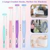 Katech 8 Pcs Inline Crochet Hooks Set, Ergonomic Non Slip Crochet Hook for Crocheting Beginners, Soft Grip Crochet Hooks for Arthritic Hands, Extra Deep Hook Crochet Needles 2.5mm-6mm(C-J)(8mm – 15mm)