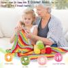Katech Crochet Kit for Beginners Adults – Learn to Crochet Granny Square Shawl Kit with Step-by-Step Tutorials-Enough Yarn for Crocheting-Ergonomic Crochet Hooks and All Accessories You Need