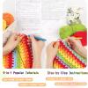 Katech Crochet Kit for Beginners Adults – Learn to Crochet Granny Square Shawl Kit with Step-by-Step Tutorials-Enough Yarn for Crocheting-Ergonomic Crochet Hooks and All Accessories You Need