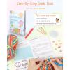 Katech Easy Crochet Kit for Beginners, Learn to Crochet Hat for Adults & Kids w/Step-by-Step Instructions-Complete Crocheting Kit for Real Starter-Ideal Gift(Rainbow)