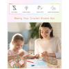 Katech Easy Crochet Kit for Beginners, Learn to Crochet Hat for Adults & Kids w/Step-by-Step Instructions-Complete Crocheting Kit for Real Starter-Ideal Gift(Rainbow)