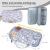 Katech Empty Knitting Needles Case Portable Travel Crochet Hooks Case Zipper Storage Bag Organizer with Transparent Pocket and Holder Slots for Carrying Knitting Needles and Crochet Accessories (Grey)