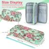 Katech Knitting Needles Case Empty Zipper Bags Organizer Portable Travel Crochet Hooks Storage Bag with Web Pocket and Holder Slots for Carrying Various Crochet Needles and Knitting Accessories(Green)