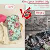 Katech Knitting Needles Case Empty Zipper Bags Organizer Portable Travel Crochet Hooks Storage Bag with Web Pocket and Holder Slots for Carrying Various Crochet Needles and Knitting Accessories(Green)