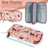 Katech Knitting Needles Case Empty Zipper Bags Organizer Portable Travel Crochet Hooks Storage Bag with Web Pocket and Holder Slots for Carrying Various Crochet Needles and Knitting Accessories(Brown)