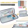 Katech Knitting Needles Case (up To 14”), Portable Travel Crochet Hooks Storage Bag Organizer with Transparent Pocket, Knitting Needle Organizer for Carrying Knitting Needles Accessories (Red)