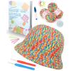 Katech Easy Crochet Kit for Beginners, Learn to Crochet Hat for Adults & Kids w/Step-by-Step Instructions-Complete Crocheting Kit for Real Starter-Ideal Gift(Rainbow)