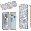 Katech Knitting Needle Case (up to 14 Inches), Portable Travel Needle Bag Organizer Zipper Bags for Tunisian Crochet Hook & Knitting Needles Accessories, Long Crochet Needle Case (Blue)