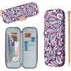 Katech Knitting Needles Case (up To 14”), Portable Travel Crochet Hooks Storage Bag Organizer with Transparent Pocket, Knitting Needle Organizer for Carrying Knitting Needles Accessories (Red)