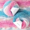 Katech Gradient Cake Yarn for Crocheting-Wool Knitting Yarn-Super Soft-2 Pack of 100g/3.52 oz-35% Plush Wool 30% Acrylic,35% Nylon- (Worsted)-Perfect for Blankets, Scarves, Shawls and Garments (D)