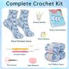 Katech Crochet Kit for Beginners, Complete Beginner Crochet Kit for Adults-4 Pcs Ombre Yarns & Step-by-Step Tutorial, Crochet Starter Kit for Socks-Gift for Crocheter, Crafter, Adults, Elders(B)