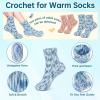 Katech Crochet Kit for Beginners, Complete Beginner Crochet Kit for Adults-4 Pcs Ombre Yarns & Step-by-Step Tutorial, Crochet Starter Kit for Socks-Gift for Crocheter, Crafter, Adults, Elders(B)