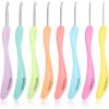 Katech 8 pcs Crochet Hooks Different Sizes Knitting Needles Set Ergonomic Handle Crochet Hook Kit DIY Craft Yarn Weaving Tools for Knitting Socks, Hat, Gloves, Sweater and Bag (2.5mm – 6.0mm)(Medium Size (2.5mm – 6.0mm))