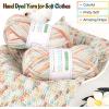 Katech 1OO% Ombre Cotton Yarn for Crocheting – 6 Pcs of 50g(1.76oz)/200m(218yd) – 2 Sport Weight Baby Yarn for Knitting, Fine Soft Multicolor Yarns for Baby Blankets, Afghans, Shawls, Dress, Hats (B)(Ice Cream)