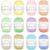 Katech 1OO% Cotton Yarn for Crocheting-12 Colors of 45g/160m-2 Sport Weight Baby Cotton Yarns-Soft & Breathable-Colorful Yarn Set for Baby Clothes, Rainbow Afghan-Starter Kit for Beginner&Crocheter(B)(Light Colors)