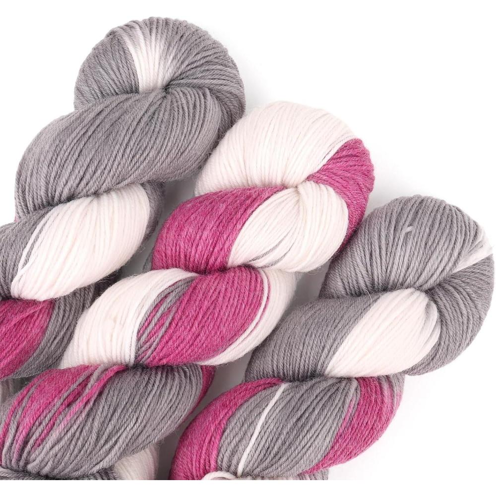 image:imageKatech Gradient Yarn for Crocheting Knitting Color Wool Yarn3x100g 38 Acrylic 52 WoolPerfect for Scarves ShawlsGradient Brown  OrangeMagentaWhite