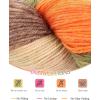 Katech Gradient Yarn for Crocheting Knitting- Color Wool Yarn-3x100g 38% Acrylic 52% Wool-Perfect for Scarves, Shawls-Gradient Brown + Orange(Brown + Orange)