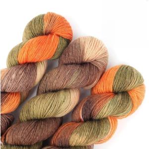 Katech Gradient Yarn for Crocheting Knitting- Color Wool Yarn-3x100g 38% Acrylic 52% Wool-Perfect for Scarves, Shawls-Gradient Brown + Orange(Brown + Orange)