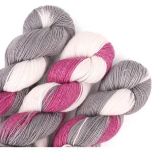 Katech Gradient Yarn for Crocheting Knitting- Color Wool Yarn-3x100g 38% Acrylic 52% Wool-Perfect for Scarves, Shawls-Gradient Brown + Orange(Magenta+White)