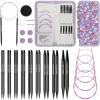 Katech Interchangeable Knitting Needles Set- Circular Knitting Needles Size 2.5, 4, 5, 6, 7, 8, 9, 10,11, Round Knittings Needle with 5 Cable for Beginners & Advanced Knit Sweater Sock, Blanket(4.53IN)
