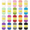 Katech 20 Small Pure Cotton Yarn for Crocheting of 25g/89yd – #2 Sport – Soft Baby Yarns for Crafts – Multicolor Yarn Set for Knitting Rainbow Afghan, Shawls-Starter Kit for Beginner & Crocheter